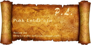 Pukk Letícia névjegykártya